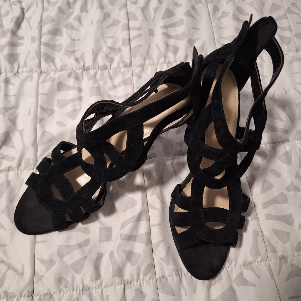 Marc Fisher Black Strappy Heels